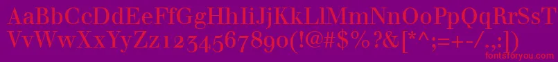 WalbaumRomanosf Font – Red Fonts on Purple Background