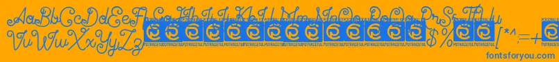 Antiqueline FreeVersion Font – Blue Fonts on Orange Background