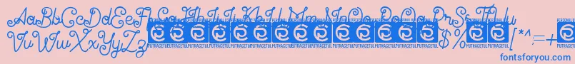 Antiqueline FreeVersion Font – Blue Fonts on Pink Background