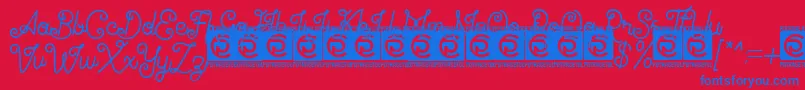 Antiqueline FreeVersion Font – Blue Fonts on Red Background