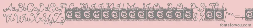 Weitere Informationen zur Antiqueline FreeVersion-Schriftart Antiqueline FreeVersion-Schriftart – Graue Schriften auf rosa Hintergrund