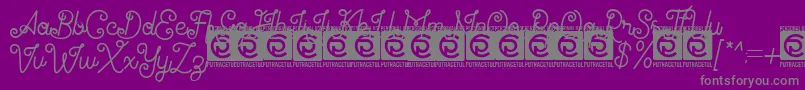 Więcej informacji o czcionce Antiqueline FreeVersion Czcionka Antiqueline FreeVersion – szare czcionki na fioletowym tle