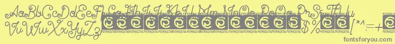 フォントAntiqueline FreeVersion – 黄色の背景に灰色の文字