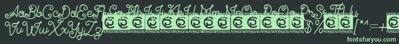 フォントAntiqueline FreeVersion – 黒い背景に緑の文字
