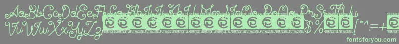 Antiqueline FreeVersion Font – Green Fonts on Gray Background