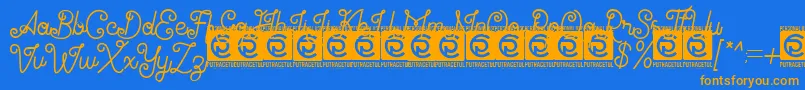 Police Antiqueline FreeVersion – polices orange sur fond bleu