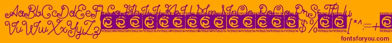 Antiqueline FreeVersion-fontti – violetit fontit oranssilla taustalla