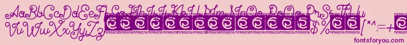 Weitere Informationen zur Antiqueline FreeVersion-Schriftart Antiqueline FreeVersion-Schriftart – Violette Schriften auf rosa Hintergrund