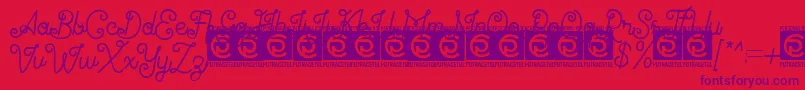 Antiqueline FreeVersion Font – Purple Fonts on Red Background