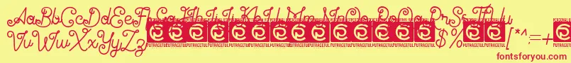 フォントAntiqueline FreeVersion – 赤い文字の黄色い背景
