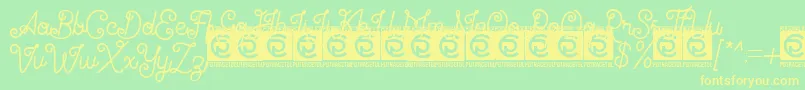 Antiqueline FreeVersion Font – Yellow Fonts on Green Background
