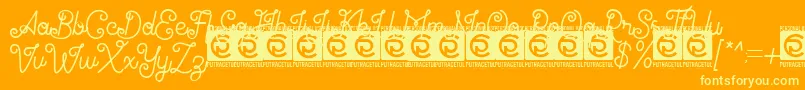 Antiqueline FreeVersion Font – Yellow Fonts on Orange Background