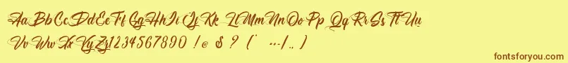 Antishbusy Font – Brown Fonts on Yellow Background