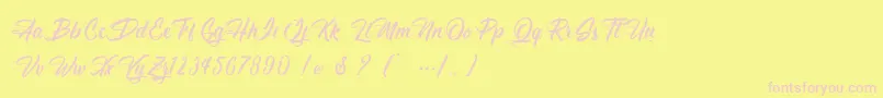 Antishbusy Font – Pink Fonts on Yellow Background