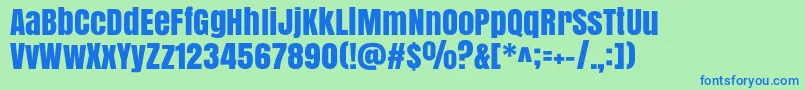 Czcionka Anton – niebieskie czcionki na zielonym tle
