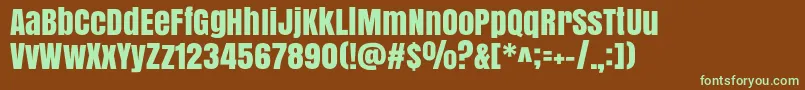Anton Font – Green Fonts on Brown Background