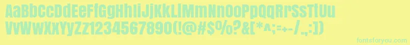Czcionka Anton – zielone czcionki na żółtym tle