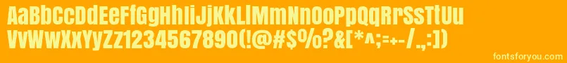 Weitere Informationen zur Anton-Schriftart Anton-Schriftart – Gelbe Schriften auf orangefarbenem Hintergrund