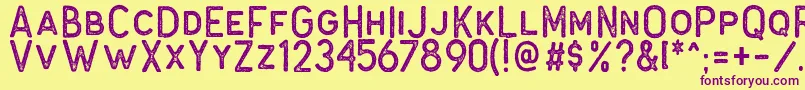 Antone Block Font – Purple Fonts on Yellow Background