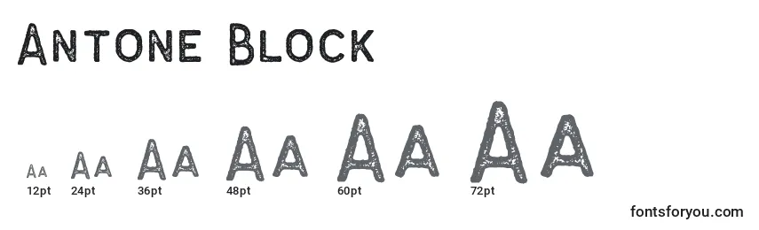Размеры шрифта Antone Block (119764)