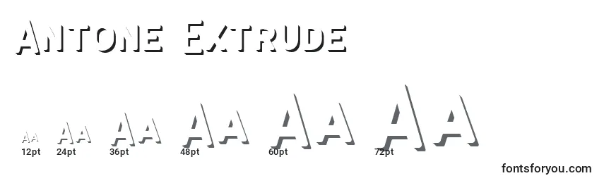 Размеры шрифта Antone Extrude