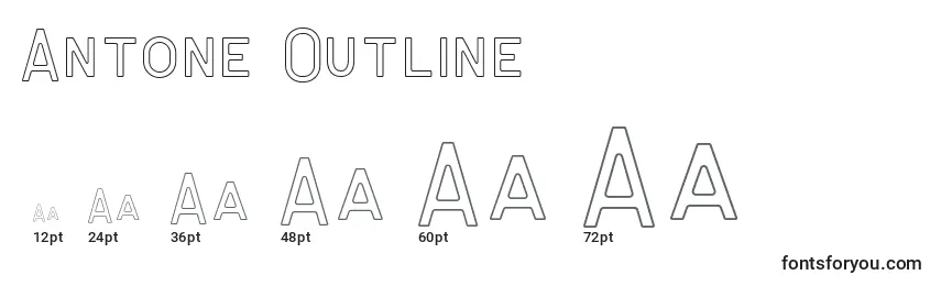 Размеры шрифта Antone Outline