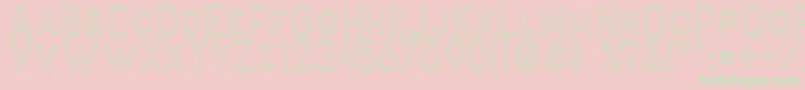 Antone Outline-Schriftart – Grüne Schriften auf rosa Hintergrund