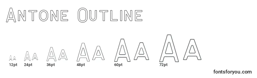 Размеры шрифта Antone Outline (119769)