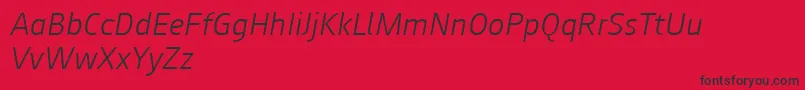 Augustsans46lightitalic Font – Black Fonts on Red Background