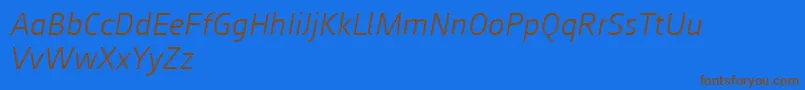 fuente Augustsans46lightitalic – Fuentes Marrones Sobre Fondo Azul