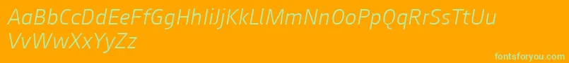 Augustsans46lightitalic Font – Green Fonts on Orange Background