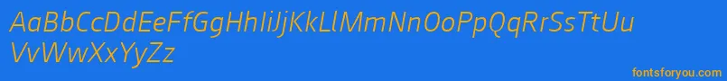Augustsans46lightitalic Font – Orange Fonts on Blue Background