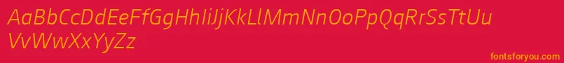 Augustsans46lightitalic Font – Orange Fonts on Red Background