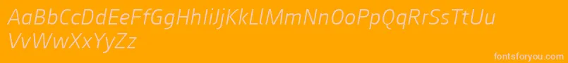 Augustsans46lightitalic Font – Pink Fonts on Orange Background