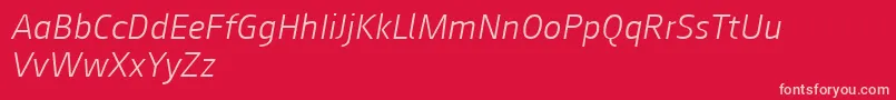 Augustsans46lightitalic Font – Pink Fonts on Red Background