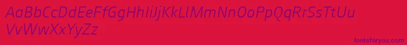 Augustsans46lightitalic Font – Purple Fonts on Red Background