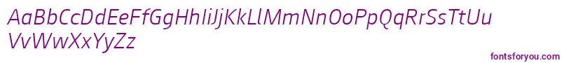 Шрифт Augustsans46lightitalic – фиолетовые шрифты на белом фоне