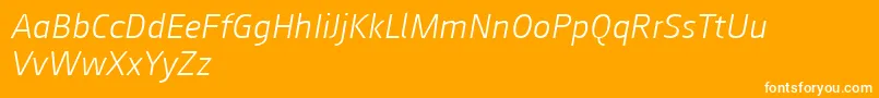 Augustsans46lightitalic Font – White Fonts on Orange Background