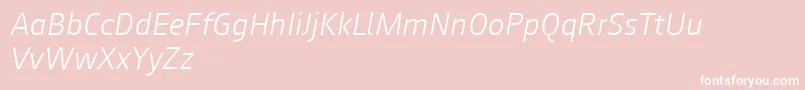 Augustsans46lightitalic Font – White Fonts on Pink Background
