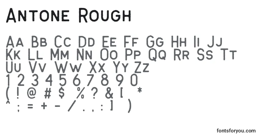 Schriftart Antone Rough – Alphabet, Zahlen, spezielle Symbole