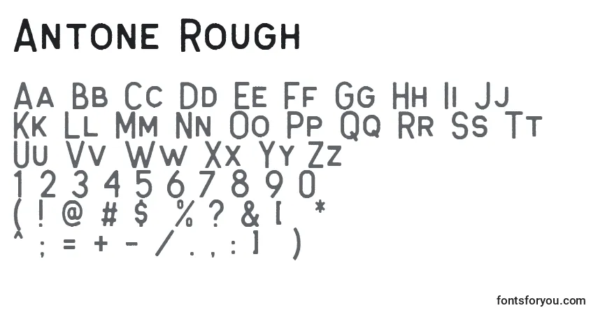 Antone Rough (119771)-fontti – aakkoset, numerot, erikoismerkit