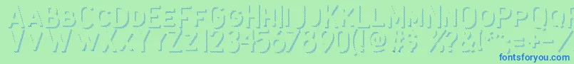 Antone Shadow Strip-Schriftart – Blaue Schriften auf grünem Hintergrund