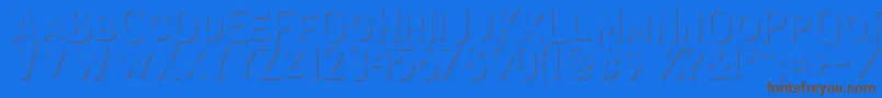 Antone Shadow Strip-Schriftart – Braune Schriften auf blauem Hintergrund
