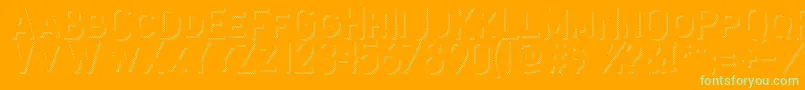 Antone Shadow Strip-Schriftart – Grüne Schriften auf orangefarbenem Hintergrund