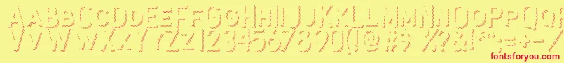 Antone Shadow Strip Font – Red Fonts on Yellow Background