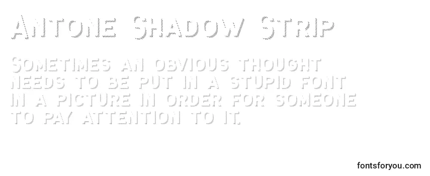 Przegląd czcionki Antone Shadow Strip