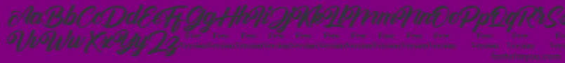 Antonellie Callygraphy Demo-Schriftart – Schwarze Schriften auf violettem Hintergrund
