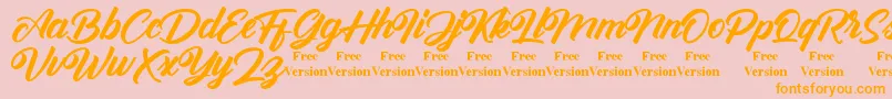 Antonellie Callygraphy Demo Font – Orange Fonts on Pink Background