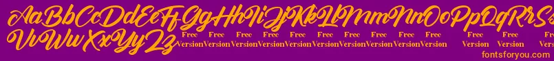 Antonellie Callygraphy Demo Font – Orange Fonts on Purple Background