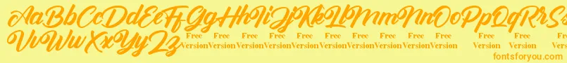 Antonellie Callygraphy Demo Font – Orange Fonts on Yellow Background